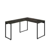 Mesa Em L Kuadra Office 120x150x75cm Carvalho Dark - Carvalho Dark - Mesa Em L Kuadra Office 120x150x75cm Carvalho Dark - Carvalho Dark -