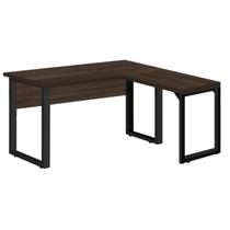 Mesa em L (Mesa 1,50m + Mesa Auxiliar) - S/ Gavetas - WORKSTART - MARSALA/PRETO - 25476