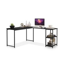 Mesa Em L Office Em Mdf Estilo Insdustrial Klm Store Preto