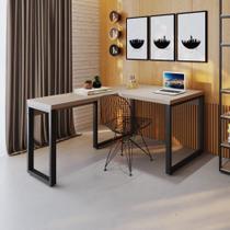 Mesa Em L Operacional 120x160x75cm Yon - Off White-est.preta Off White-est.preta
