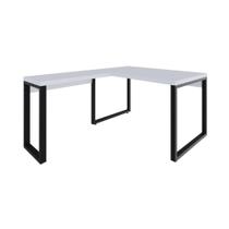 Mesa Em L Operacional 135x160x75cm Yon Branco Branco Mesa Em L Operacional 135x160x75cm Yon Branco Branco