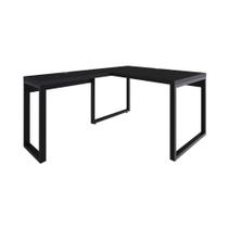 Mesa Em L Operacional 135x160x75cm Yon Preto Preto Mesa Em L Operacional 135x160x75cm Yon Preto Preto