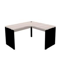 Mesa em l p/ escritório 135x135 pandin p25 - nogueira/preto