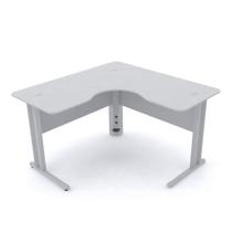 Mesa em l p/ escritório 140x140 pandin maxxi - cinza