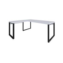Mesa Em L Presidente 190x160x75cm Yon Branco Tx Estrutura Preta Mesa Em L Presidente 190x160x75cm Yon Branco Tx Estrutura Preta
