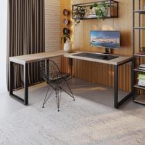 Mesa Em L Presidente 190x160x75cm Yon - Off White-est.preta Off White-est.preta Mesa Em L Presidente 190x160x75cm Yon - Off White-est.preta Off White-est.preta