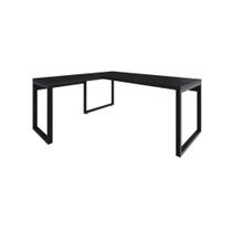 Mesa Em L Presidente 190x160x75cm Yon Preto Preto Mesa Em L Presidente 190x160x75cm Yon Preto Preto