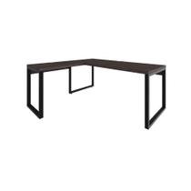 Mesa Em L Presidente 190x160x75cm Yon Terracota Estante Preta Mesa Em L Presidente 190x160x75cm Yon Terracota Estante Preta