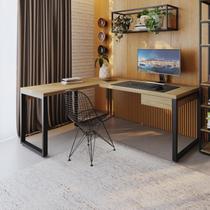 Mesa em L Presidente C/01 Gav. 190x160x75cm Yon