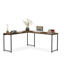 Mesa Em L Sem Prateleira Office Em Mdf Industrial Klm Store Preto/imbuia