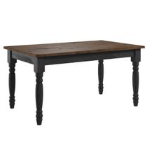 Mesa em Madeira Maciça com Pés Torneados Preto