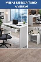 Mesa em MDF Branco com gaveta 15mm Moderna