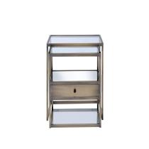 Mesa Ergode Acme Enca 2 peças de vidro transparente em latão Mesa Ergode Acme Enca 2 peças de vidro transparente em latão