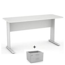 Mesa Escritório 1,200,60m c/ Gavetas INCOFLEX CINZA/CINZA 43084 Mesa Escritório 1,200,60m c/ Gavetas INCOFLEX CINZA/CINZA 43084