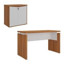 Mesa Escritorio 125 cm E Balcao 2 Portas 74 cm Artany Mesa Escritorio 125 cm E Balcao 2 Portas 74 cm Artany