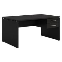 Mesa Escritório 1,50x0,60m - C/ Gavetas - PRETO/PRETO - 26021