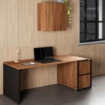 Mesa Escritório 1,70m c/ Balcão e Armário Aéreo 2 Portas F5