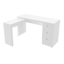 Mesa Escritório 3 Gavetas 136x74,5x113 cm Branco Tecnomobili