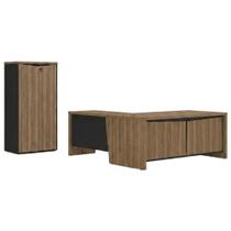 Mesa Escritorio 3 Gavetas 2 Portas Em L 190X180 cm E Armario 2 Portas 160X77 cm Artany Mesa Escritorio 3 Gavetas 2 Portas Em L 190X180 cm E Armario 2 Portas 160X77 cm Artany
