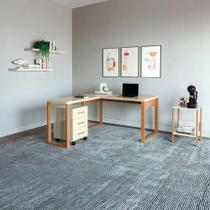 Mesa Escritório c/ Gaveteiro Mesa Auxiliar e Prateleiras MDF