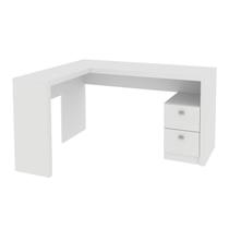 Mesa Escritório de Canto 2 Gavetas ME4129 Branco - Tecno