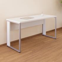 Mesa Escritório Diretor 150cm Tampo com Pé Quadro Yescasa Cinza Mesa Escritório Diretor 150cm Tampo com Pé Quadro Yescasa Cinza