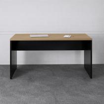 Mesa Escritório Diretor Retangular 150cm Pé Painel Amadeirado e Preto Yescasa Mesa Escritório Diretor Retangular 150cm Pé Painel Amadeirado e Preto Yescasa