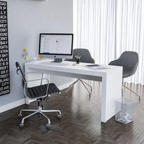 Mesa Escritório Escrivaninha Office com Acabamento tipo Tamponado 160cm PoliComplementos Branco