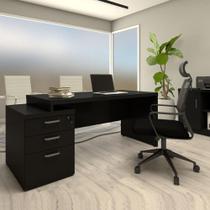 Mesa Escritório Executiva 170cm a 192cm 3 Gavetas Pé Painel F5