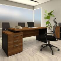 Mesa Escritório Executiva 170cm a 192cm 3 Gavetas Pé Painel F5
