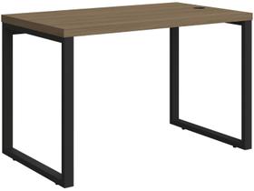 Mesa Escritório Frame Tampo em MDP 2 Pés Metálicos Escrivaninha Office Quarto Marrom Madeira
