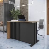 Mesa Escritório Home Office 120 cm x 75 cm com Painel Ripado