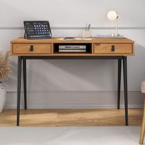 Mesa Escritório Madeira Preto Retro 2 Gavetas 1 Nicho Kim Mesa Escritório Madeira Preto Retro 2 Gavetas 1 Nicho Kim