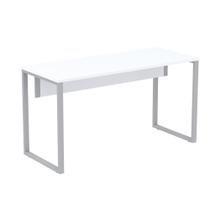 Mesa Escritório P25 TUB Pandin 120 cm (larg) Tampo MDP Branco Pé Aço Tubular Cinza