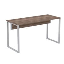 Mesa Escritório P25 TUB Pandin 134 cm (Larg) Tampo MDP Walnut Pé Aço Tubular Cinza