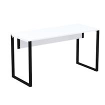 Mesa Escritório P25 TUB Pandin 150 cm (Larg) Tampo MDP Branco Pé Aço Tubular Preto