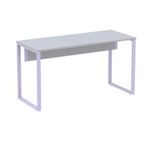 Mesa Escritório P25 TUB Pandin 150 cm (Larg) Tampo MDP Cinza Pé Aço Tubular Lilás