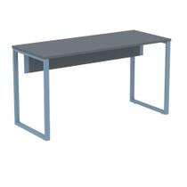Mesa Escritório P25 TUB Pandin 150 cm (Larg) Tampo MDP Grafito Pé Aço Tubular Azul Dali
