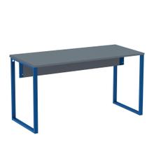 Mesa Escritório P25 TUB Pandin 150 cm (Larg) Tampo MDP Grafito Pé Aço Tubular Azul Del Rey