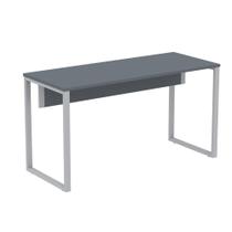 Mesa Escritório P25 TUB Pandin 150 cm (Larg) Tampo MDP Grafito Pé Aço Tubular Cinza