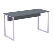Mesa Escritório P25 TUB Pandin 150 cm (Larg) Tampo MDP Grafito Pé Aço Tubular Lilás