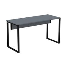 Mesa Escritório P25 TUB Pandin 150 cm (Larg) Tampo MDP Grafito Pé Aço Tubular Preto