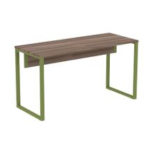 Mesa Escritório P25 TUB Pandin 150 cm (Larg) Tampo MDP Walnut Pé Aço Tubular Verde Mirô