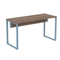 Mesa Escritório P25 TUB Pandin 170 cm (Larg) x 70 cm Prof Tampo MDP Walnut Pé Aço Tubular Azul Dali