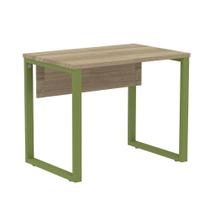 Mesa Escritório P25 TUB Pandin 90 cm (Larg) Tampo MDP Noce Naturalle Pé Aço Tubular Verde Mirô Mesa Escritório P25 TUB Pandin 90 cm (Larg) Tampo MDP Noce Naturalle Pé Aço Tubular Verde Mirô