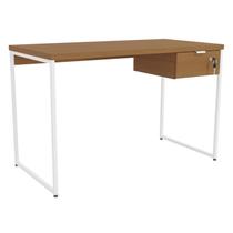 Mesa Escrivaninha 1 Gaveta 118 cm LI002X05 Canela Branco KPB Mesa Escrivaninha 1 Gaveta 118 cm LI002X05 Canela Branco KPB