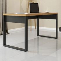 Mesa Escrivaninha 100% Mdf Industrial Concept 135 Cm Freijó/Preto Fosco - Panorama Móveis
