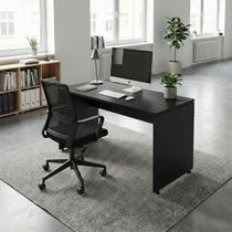 Mesa Escrivaninha 100cm x 60cm com Retangular Pé Painel com Passa Cabos para Computador Notebook Escritório F5 Office