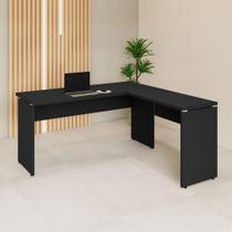 Mesa Escrivaninha 150cm em L Tampo 30mm Pés Painel F5 Office