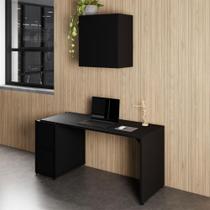 Mesa Escrivaninha 1,5m c/ Balcão e Armário Aéreo 2 Portas F5